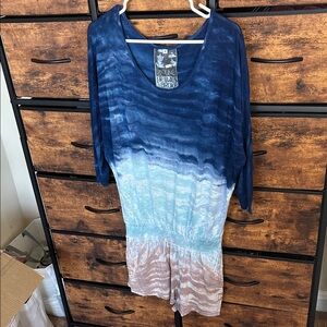 Young Fabulous & Broke Blue and Brown Ombre Romper